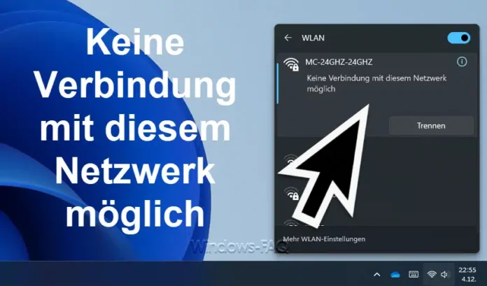 keine verbindung mit diesem netzwerk möglich
